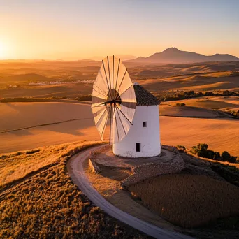 Spanish Windmill at Sunset