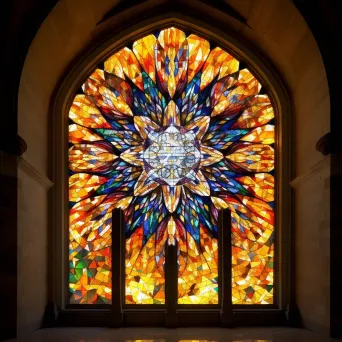 Stained glass window with geometric illumination - Image 2