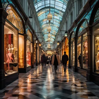 Luxury shopping arcade with designer boutiques - Image 1