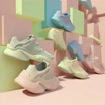 Three-dimensional geometric shapes floating against a pastel-colored backdrop - Image 4