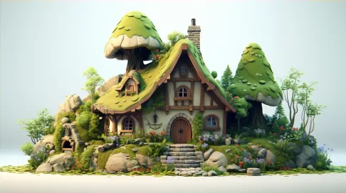 Low Poly Forest Cottage