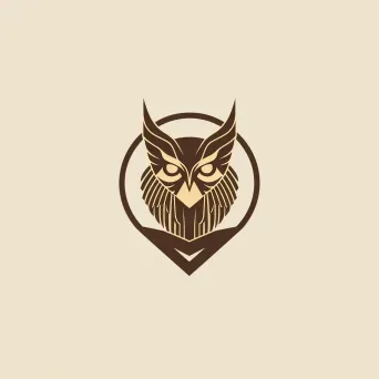 minimalist geometric owl silhouette logo - Image 1