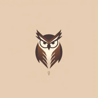 minimalist geometric owl silhouette logo - Image 3