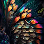 Butterfly wings showcasing vibrant patterns and iridescent colors - Image 2