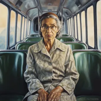 Compelling portrait of a person in a vintage bus - Image 1