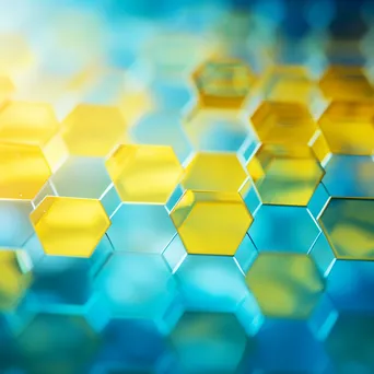 Aqua blue and lemon gradient with hexagonal bokeh - Image 1