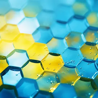 Aqua blue and lemon gradient with hexagonal bokeh - Image 3