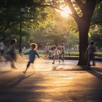 Long exposure photo of children playing in a park - Image 4