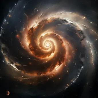 Image of a spiral galaxy featuring swirling arms and symmetrical pattern in space - Image 1