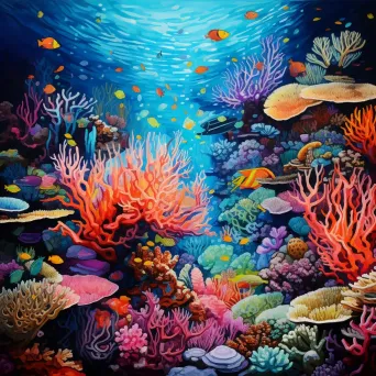 Vibrant Coral Reef Artwork