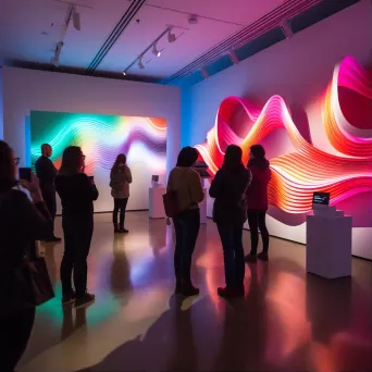 Abstract light sculptures in a contemporary art gallery - Image 1