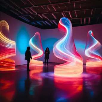 Abstract light sculptures in a contemporary art gallery - Image 4