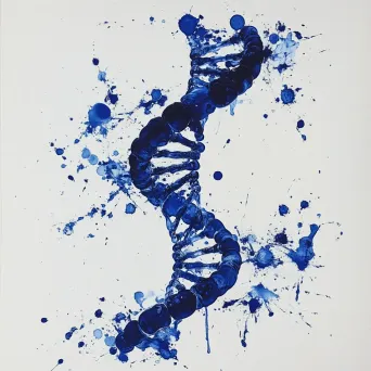 Expressionistic depiction in Yves Klein blue of the decoding of the human genome - Image 4