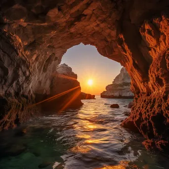 Sunset reflections in coastal caves - Image 3