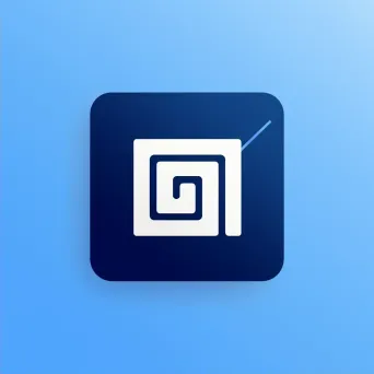 Minimalist digital wallet logo with blue and white colors on a light background - Image 2