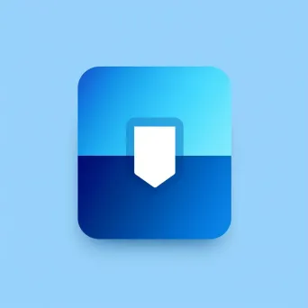 Minimalist digital wallet logo with blue and white colors on a light background - Image 3