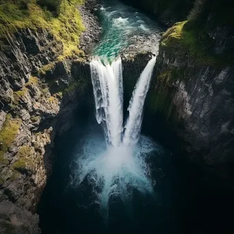 Waterfall drone aerial - Image 1