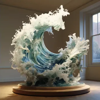 Wave sculpture mimicking ebb and flow of the sea - Image 4