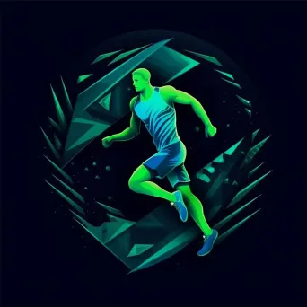 Dynamic sports logo for sportswear brand in blue and green - Image 4