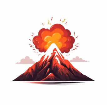 Monochrome volcano eruption logo - Image 4