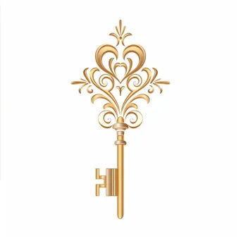 Luxury real estate agency logo with elegant metallic key on white background - Image 4