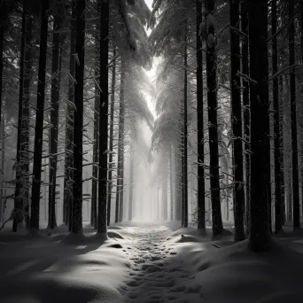 Snow-covered pine forest in winter - Image 4