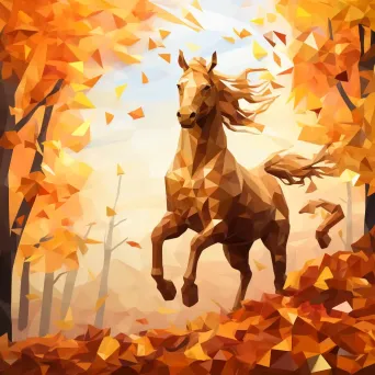 Low Poly Centaur in Autumn