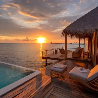 Maldives overwater villa sunset - Image 1