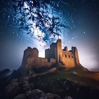 Milky Way over Castle Ruins