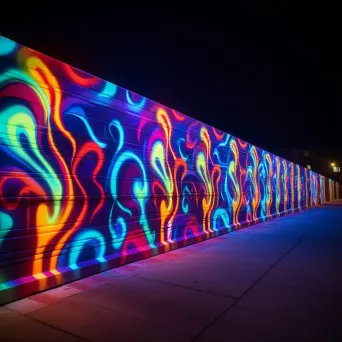 Colorful abstract light graffiti on urban walls - Image 1