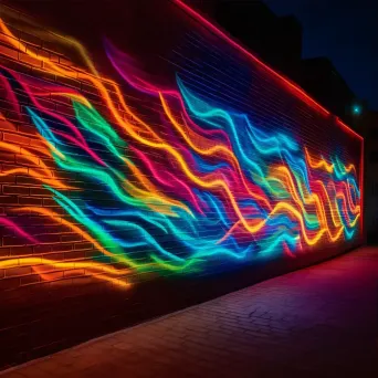 Colorful abstract light graffiti on urban walls - Image 3