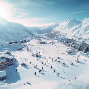 Panoramic View of Ski Resort