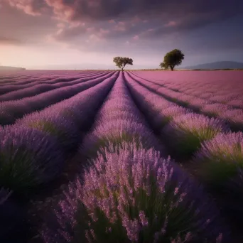 Lavender field at dusk - Image 2