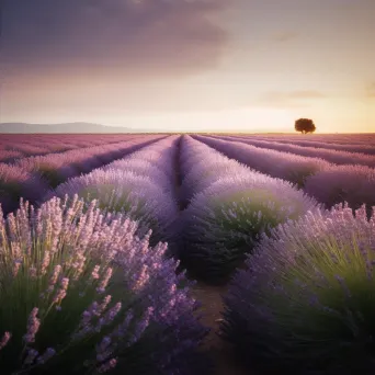 Lavender field at dusk - Image 4