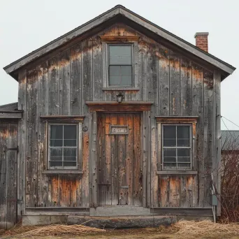 Rustic farmhouse exterior with off-center door on Leica Q2 - Image 2