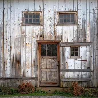 Rustic farmhouse exterior with off-center door on Leica Q2 - Image 4