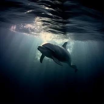 Dolphin using echolocation in the murky ocean depths - Image 1