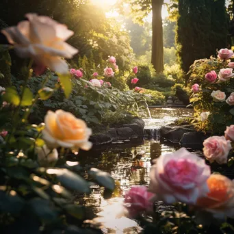 Tranquil Rose Garden Oasis