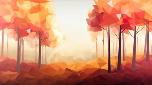 Low poly autumn forest in vibrant colors - Image 3