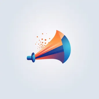 Dynamic financial news logo with orange and blue colors on a white background - Image 4