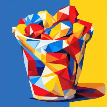 Low Poly pop art in bold primary colors - Image 2