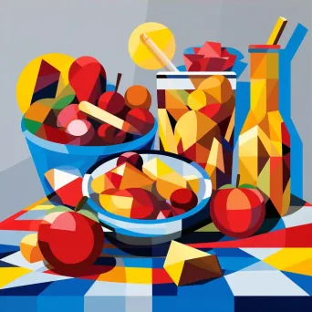 Low Poly pop art in bold primary colors - Image 3