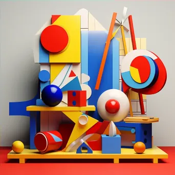 Low Poly pop art in bold primary colors - Image 4