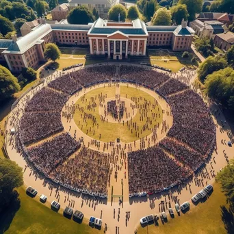 Aerial View of Graduation Ceremony