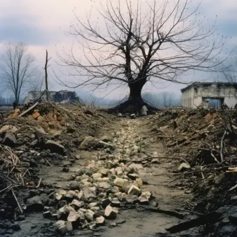 New growth emerging on a battlefield covered in ashes - Image 1