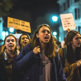 Students protesting with signs during an environmental issue demonstration. - Image 2