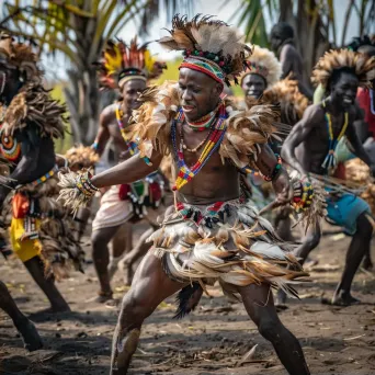 African tribal dance performance with traditional attire - Image 2