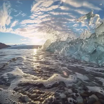 Melting arctic glacier and breaking icebergs - Image 3