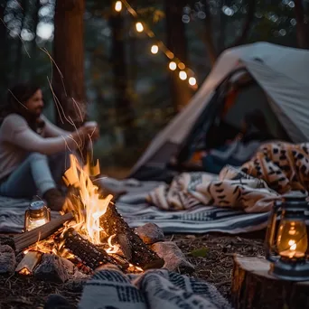 Couple enjoying drinks by a cozy bonfire - Image 4