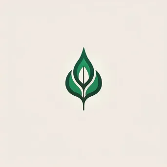 Minimalist leaf logo for sustainable fashion brand in green and white - Image 2